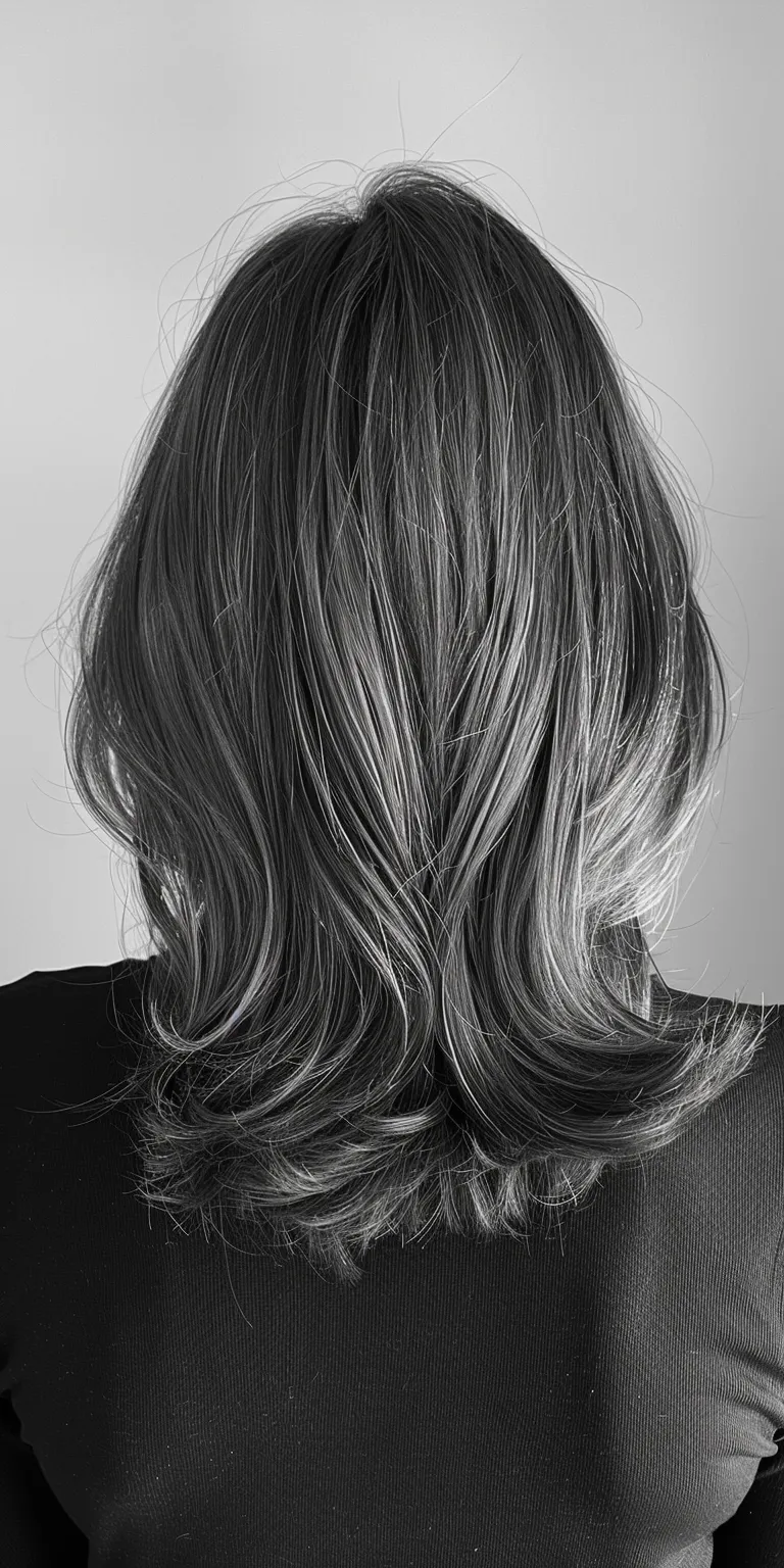 shoulder length hair styles Asymmetric cut, Layered hair, Bob Digital perm, Short brush cut