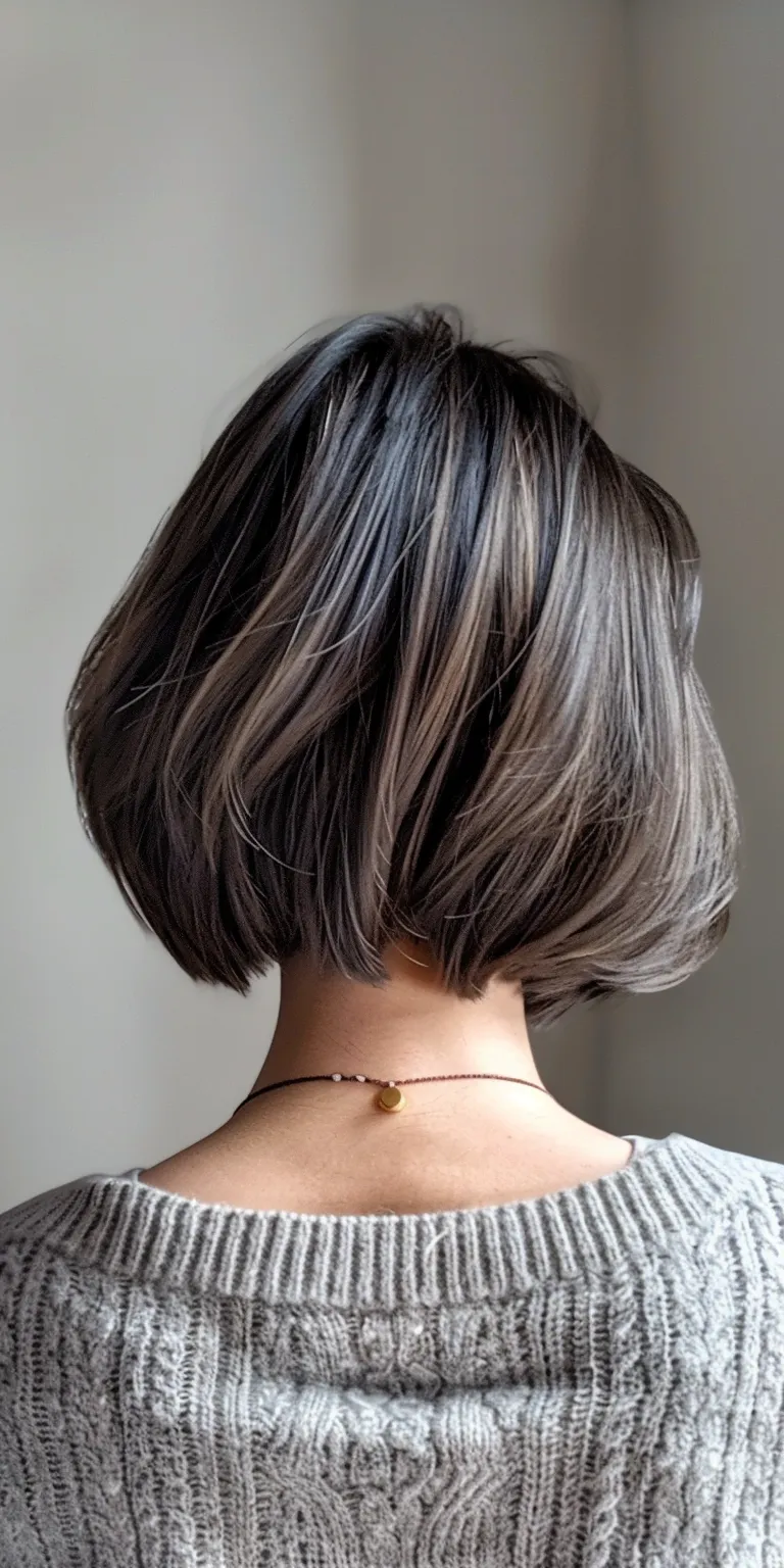 stacked bob haircuts Asymmetric cut, Bob Short brush Layered hair, Butterfly haircut