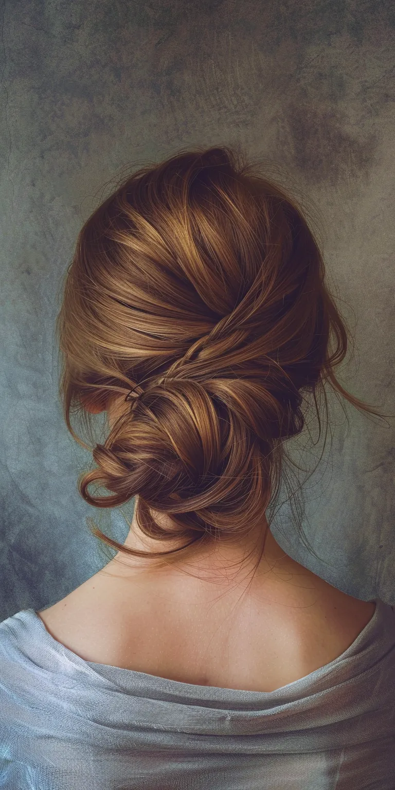 female hair styles Chignon, Updo, Milkmaid braid, Braid, French braid