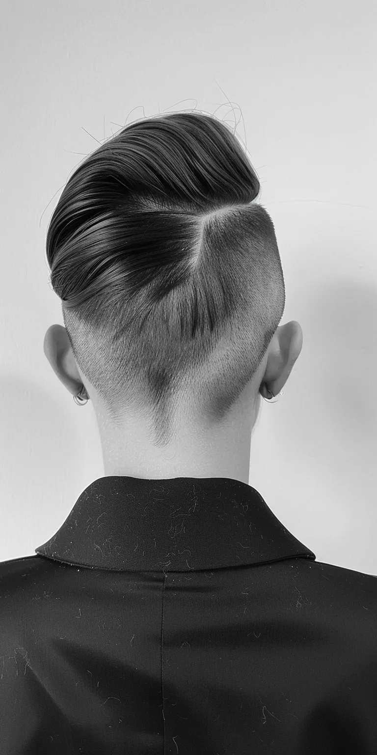 slick back undercut Pompadour, Asymmetric cut, Tonsure, French twist, Chignon