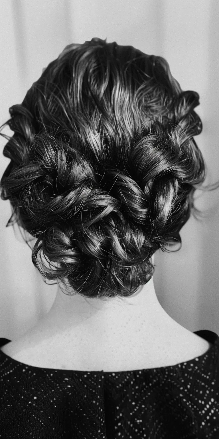 40s hairstyles Milkmaid braid, Chignon, Updo, French twist