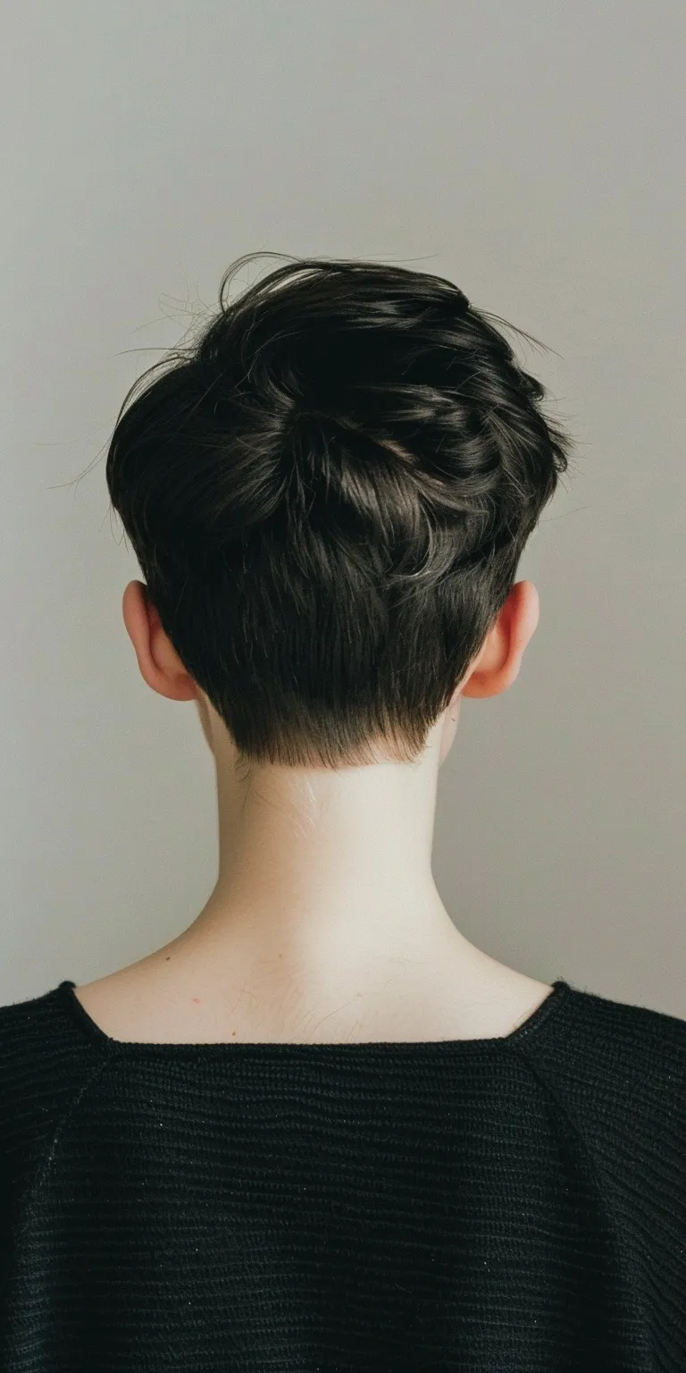 short thick hairstyles Asymmetric cut, Pompadour, Updo, Chignon, Tonsure