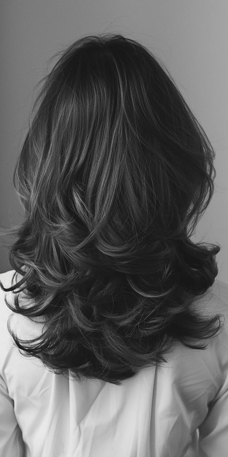 front layered haircuts for long hair Layered hair, Ringlets, Digital perm, Asymmetric cut, Chignon