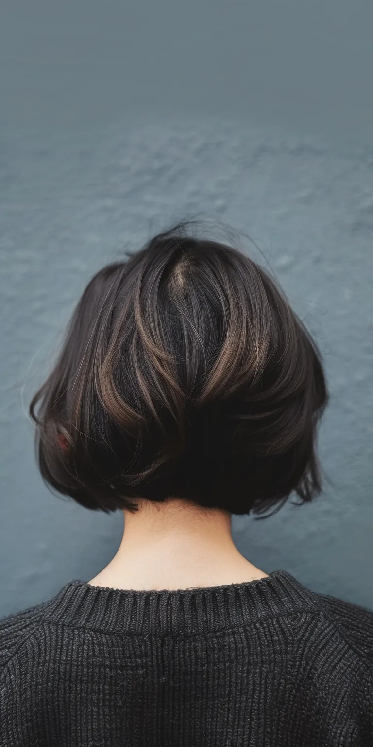 cute short haircuts Asymmetric cut, Japanese women's hairstyles, Layered hair, Chignon, Bob cut