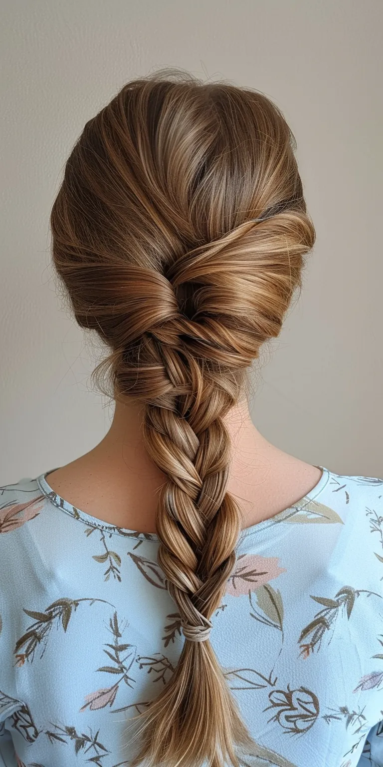 difference hair styles Waterfall braids, French twist, braid, Braid, Updo