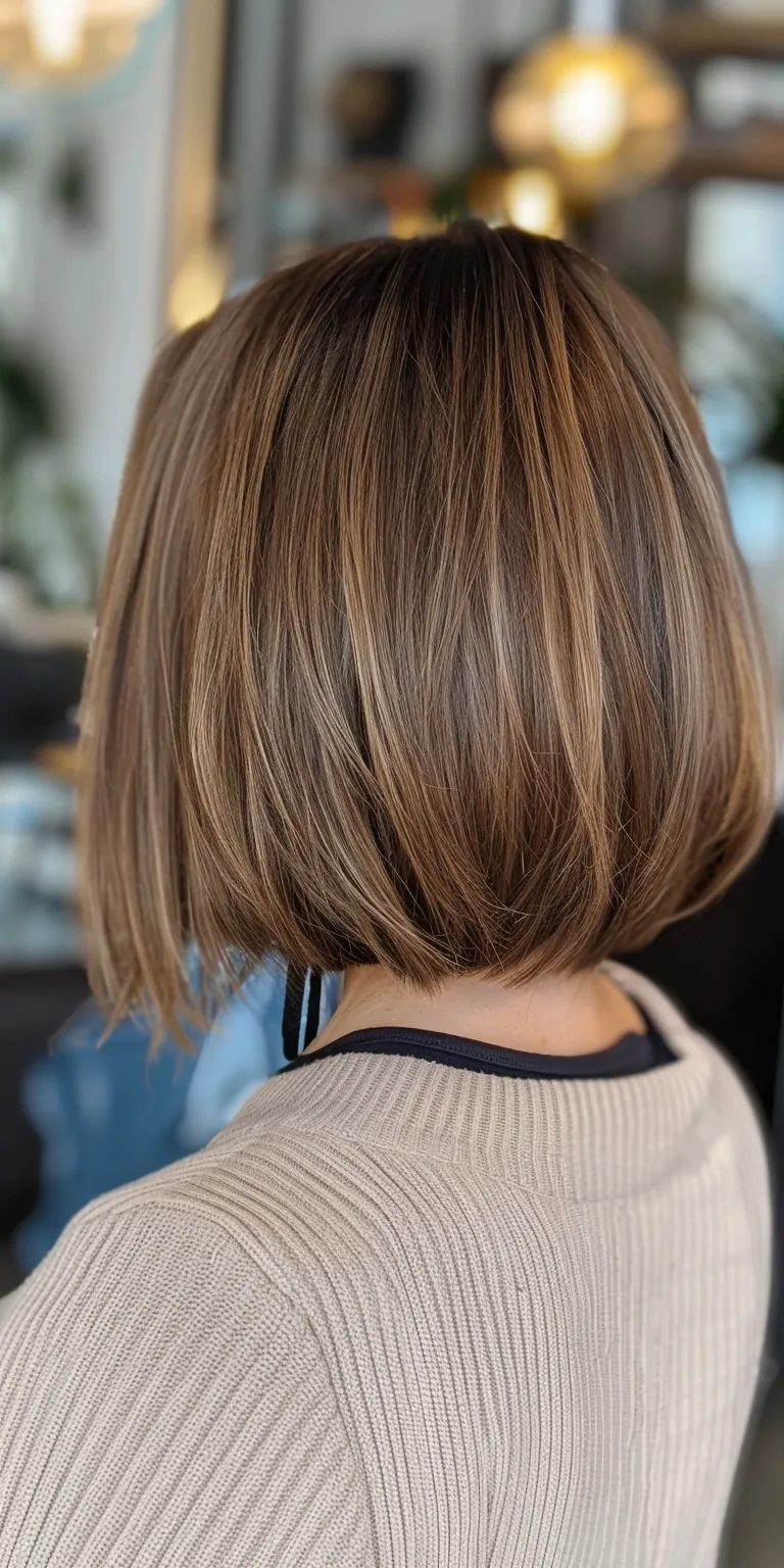 chin length bob Asymmetric cut, Bob Short brush Professional Layered hair