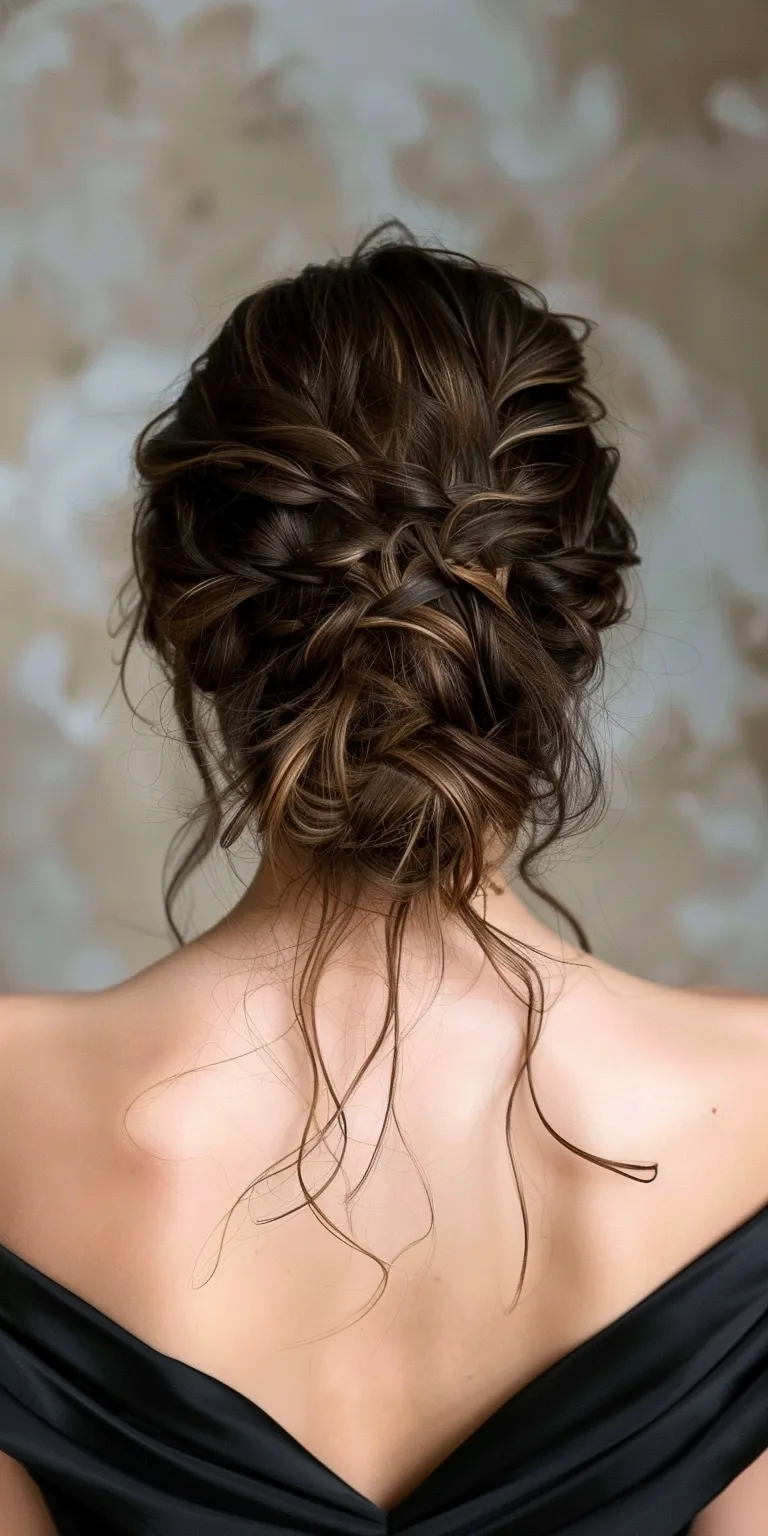 updo hairstyles for long hair Updo, Chignon, French braid, Milkmaid Waterfall braids