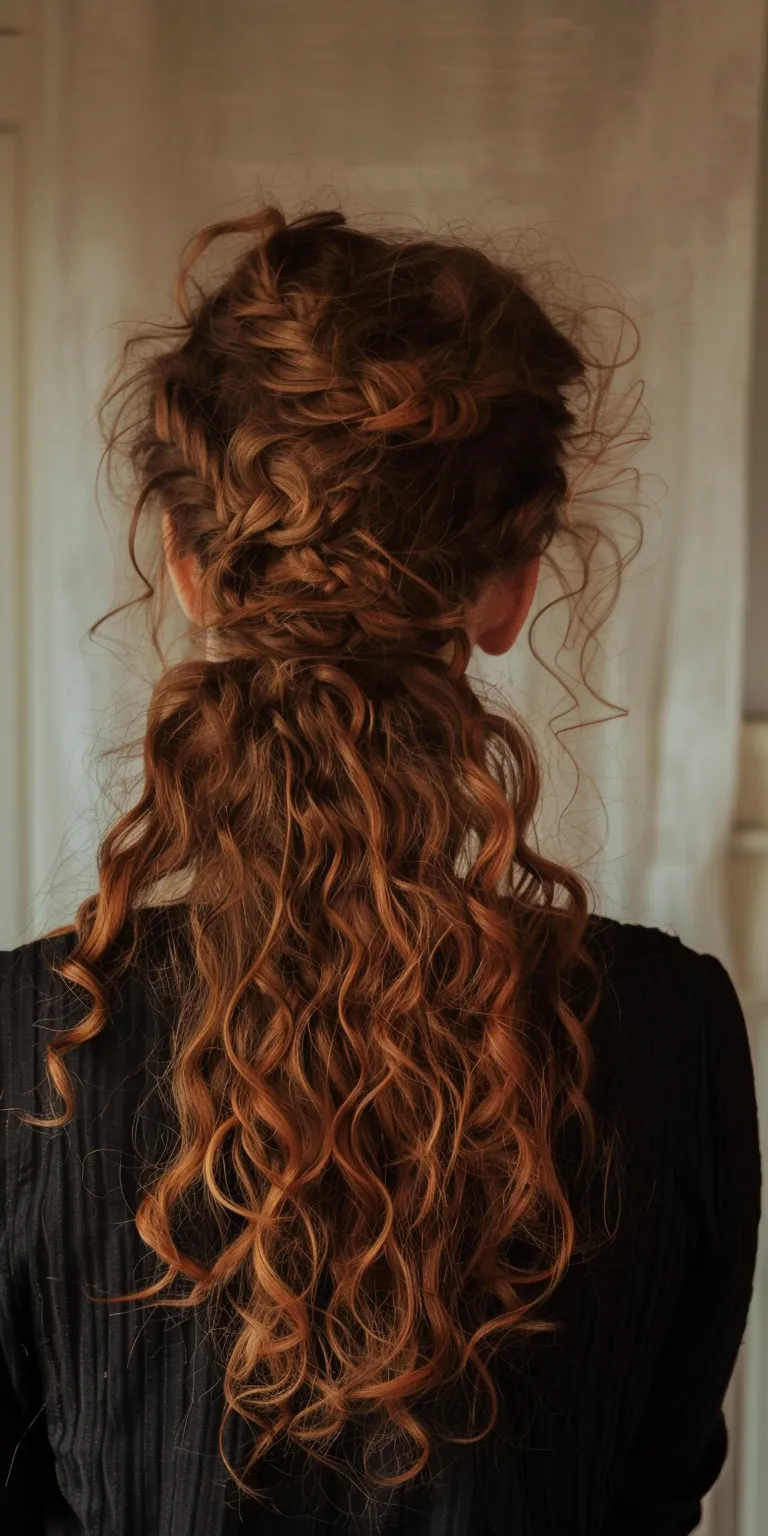 easy hairstyles for curly hair Waterfall braids, Boho French braid, Braid, Milkmaid braid