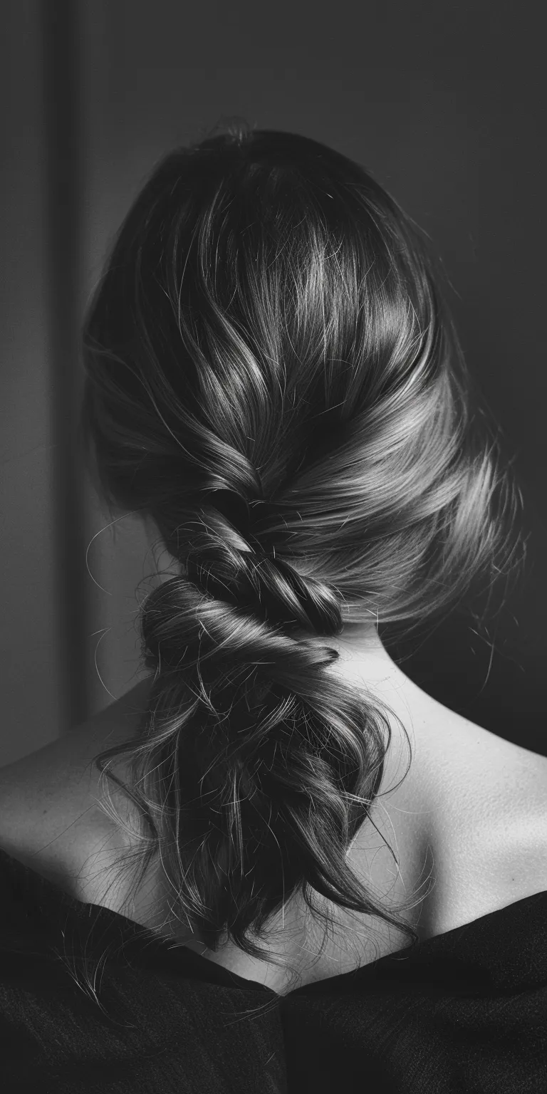 middle part hairstyle Chignon, French braid, Braid, Updo, Waterfall braids