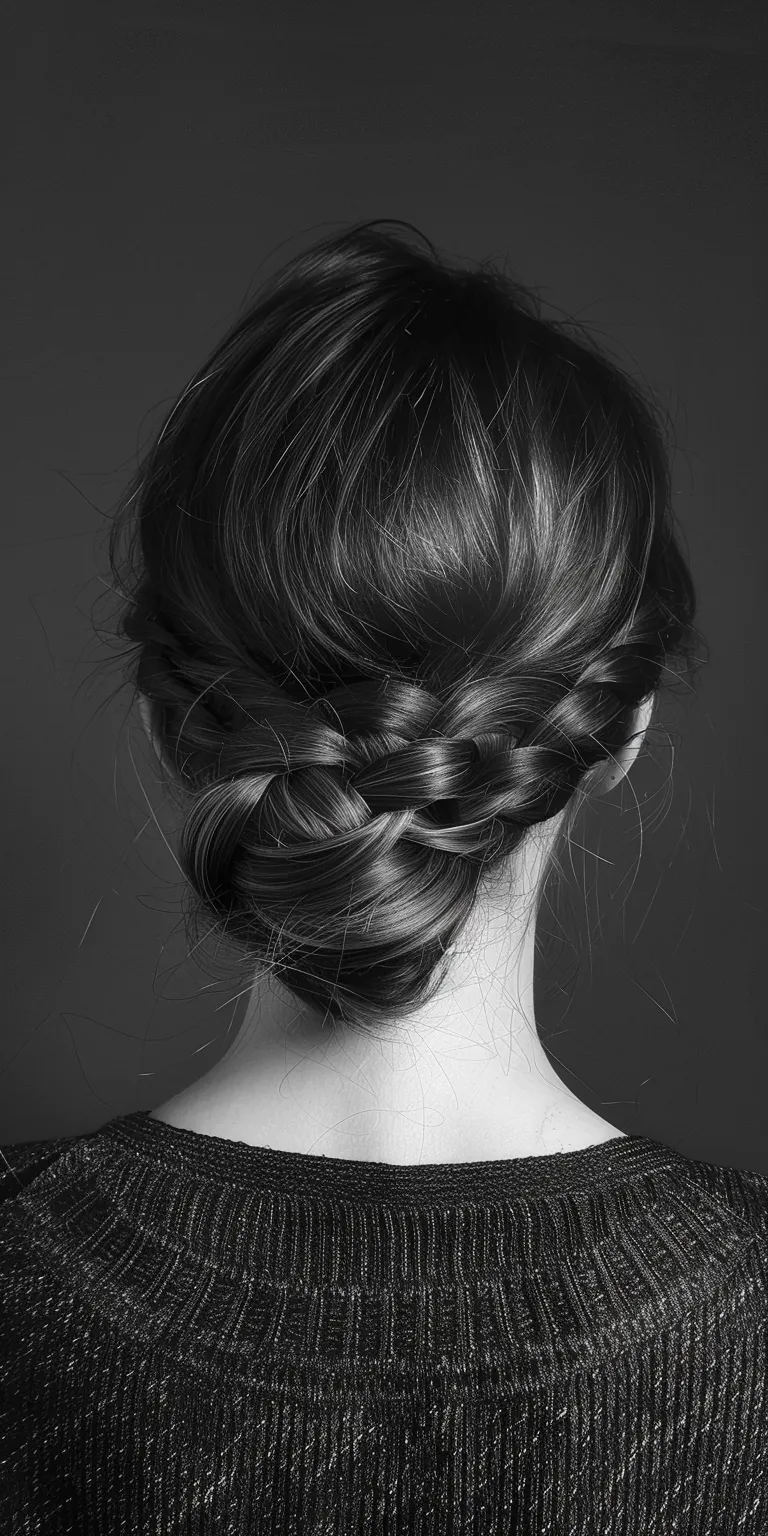 hairdo simple French braid, Waterfall braids, Chignon, Milkmaid Braid