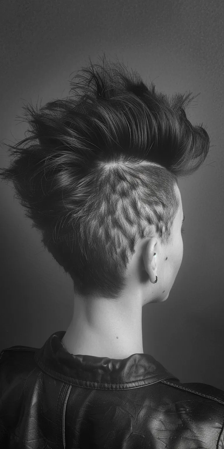 mohawk hairstyle Asymmetric cut, Pompadour, Mohawk, Butterfly haircut, Feathered hair