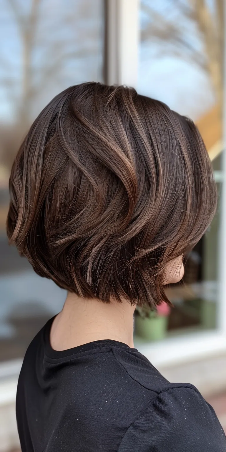 mid length bob Asymmetric cut, Bob Layered hair, Pixie Short brush cut