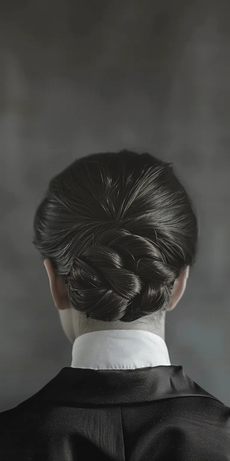 gentleman hairstyle Chignon, Updo, French twist, Japanese women's hairstyles, Milkmaid braid