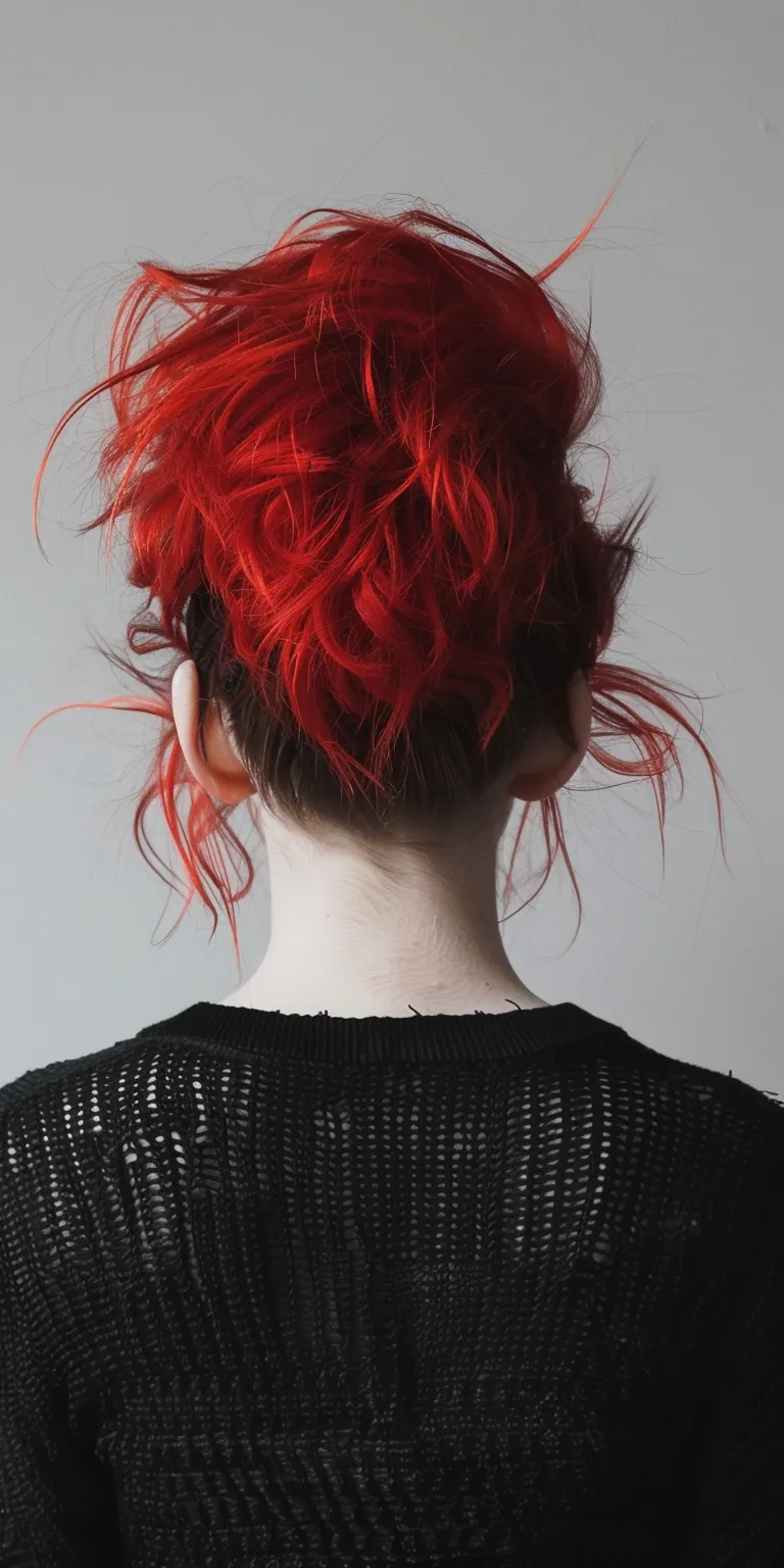 emo hairstyle Feathered hair, Updo, Asymmetric cut, Chignon, Bouffant