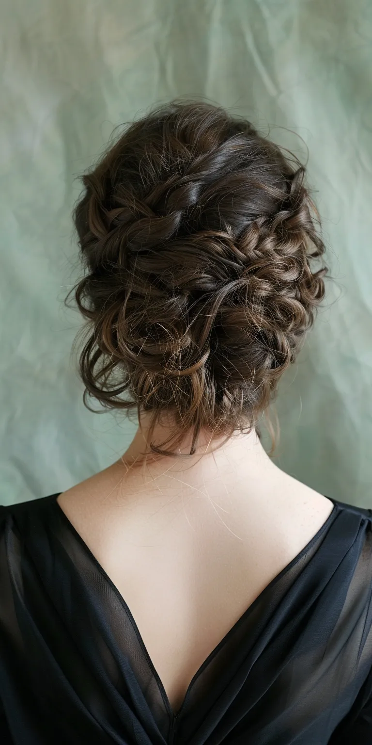 formal hairstyles for short hair Milkmaid braid, Updo, Waterfall braids, French Chignon