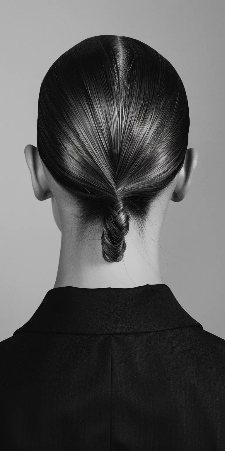 ducktail hairstyle Chignon, French twist, Updo, braid, Asymmetric cut