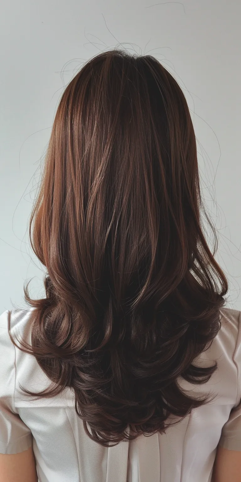 layered hair styles Layered hair, Asymmetric cut, Long Ringlets, Feathered