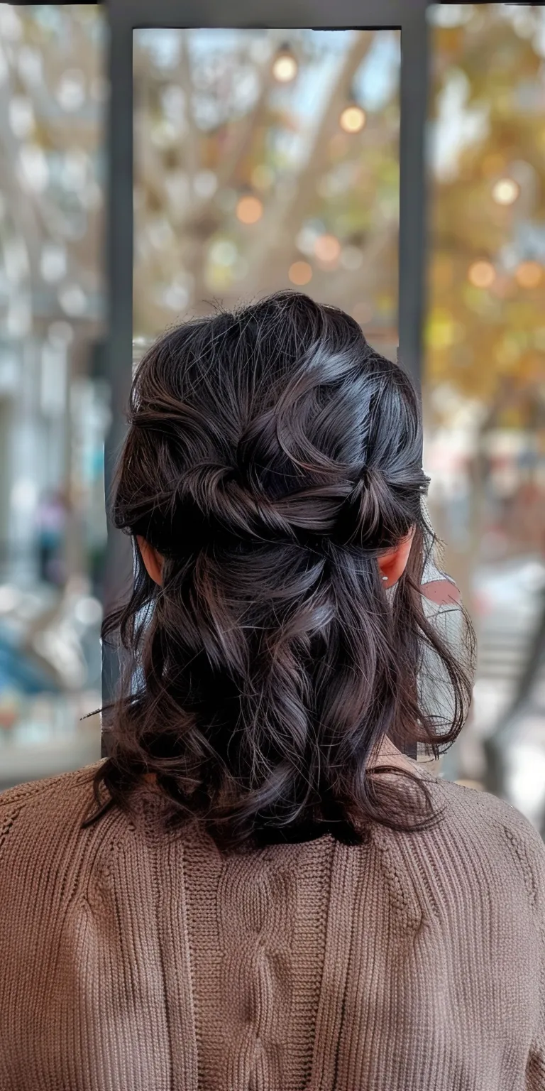 asian hair styles Milkmaid braid, Updo, French twist, Waterfall braids, Digital perm