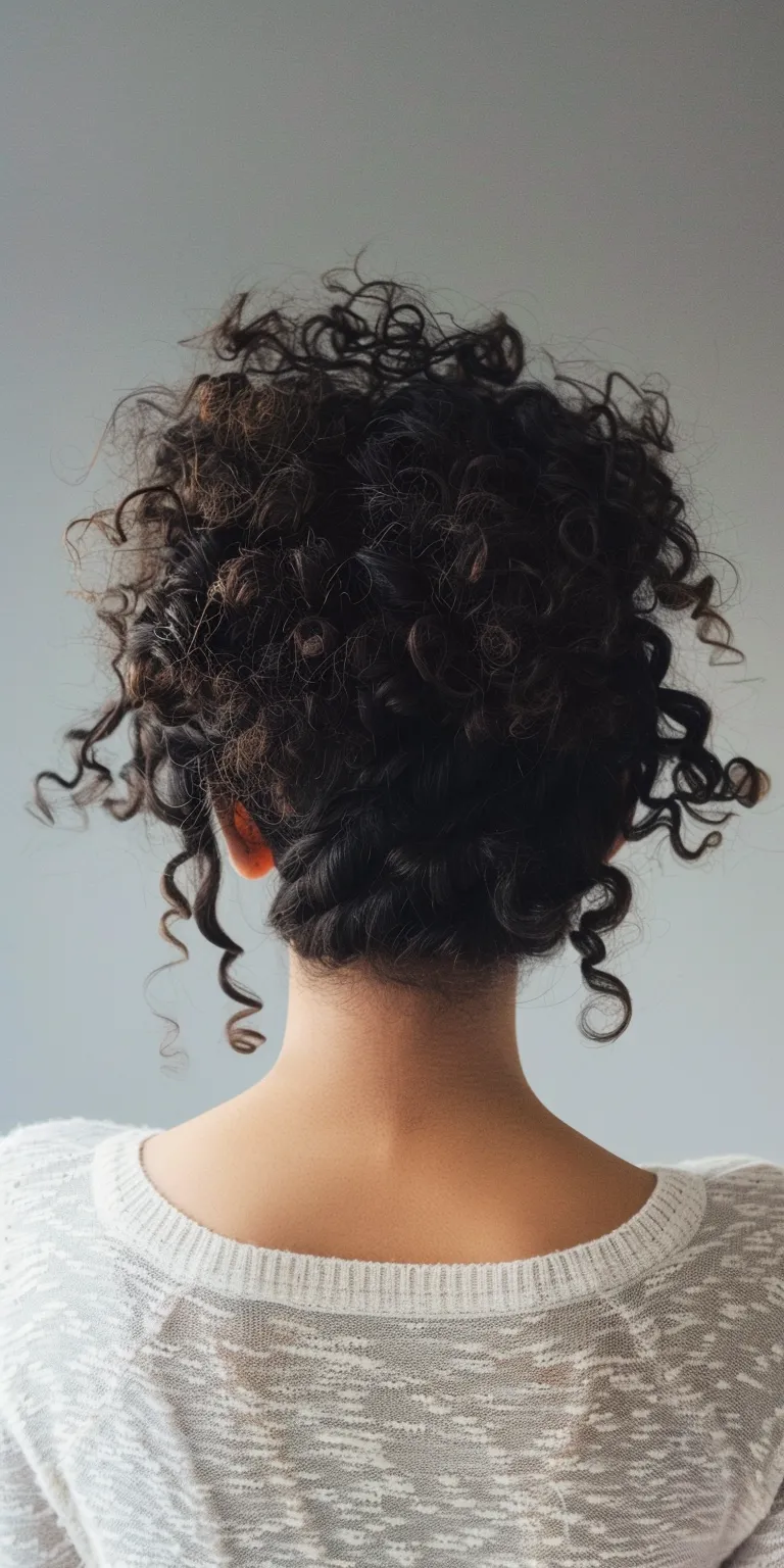 easy hairstyles for curly hair Digital perm, Ringlets, Milkmaid braid, Kinky hair, Updo