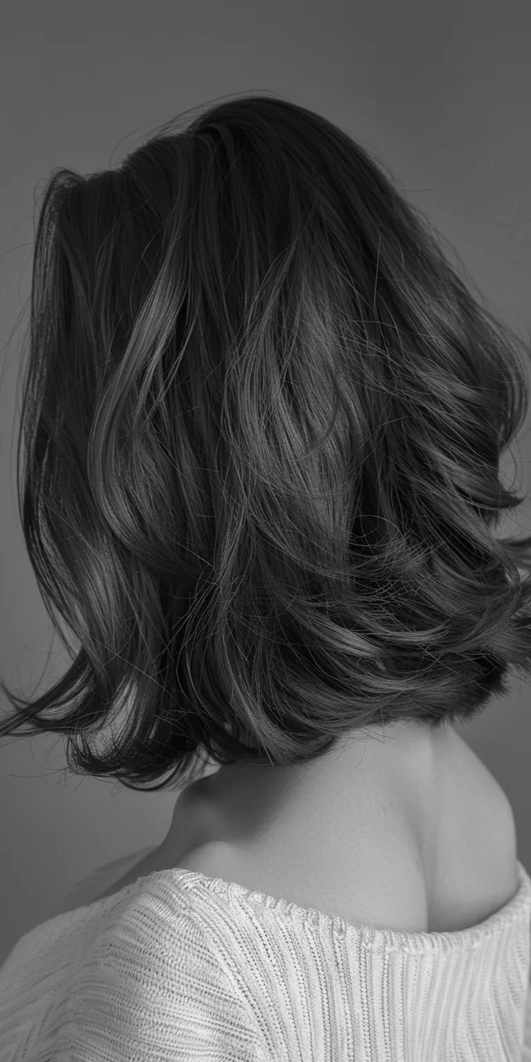 medium layered haircuts Asymmetric cut, Ringlets, Bob Layered hair, Chignon