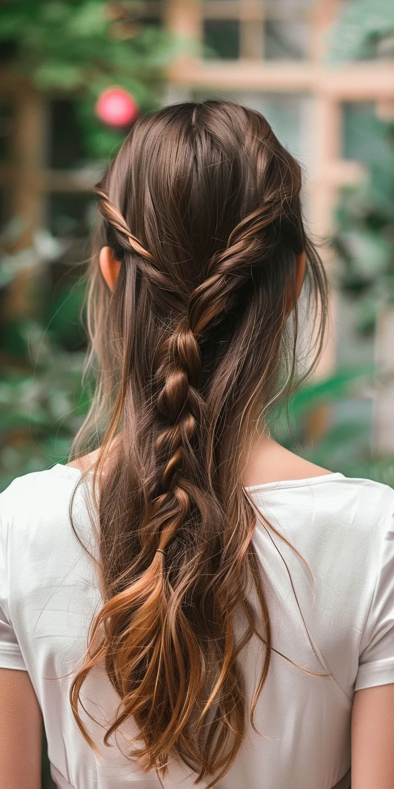 cute hairstyles for long hair Waterfall braids, French braid, Braid, Boho Milkmaid braid