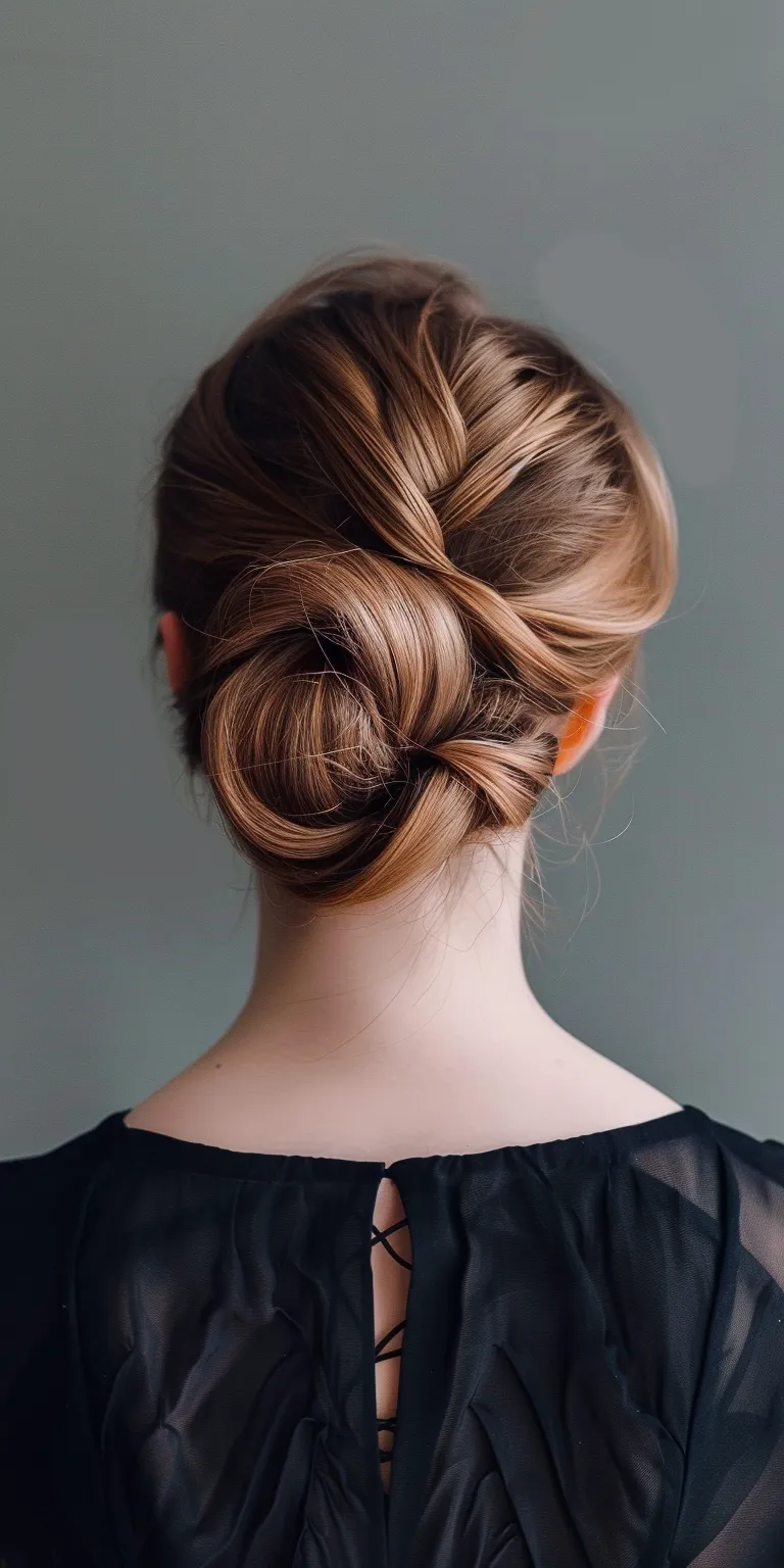 updo hairstyles for long hair Updo, Chignon, Ballerina bun, French twist, Milkmaid braid