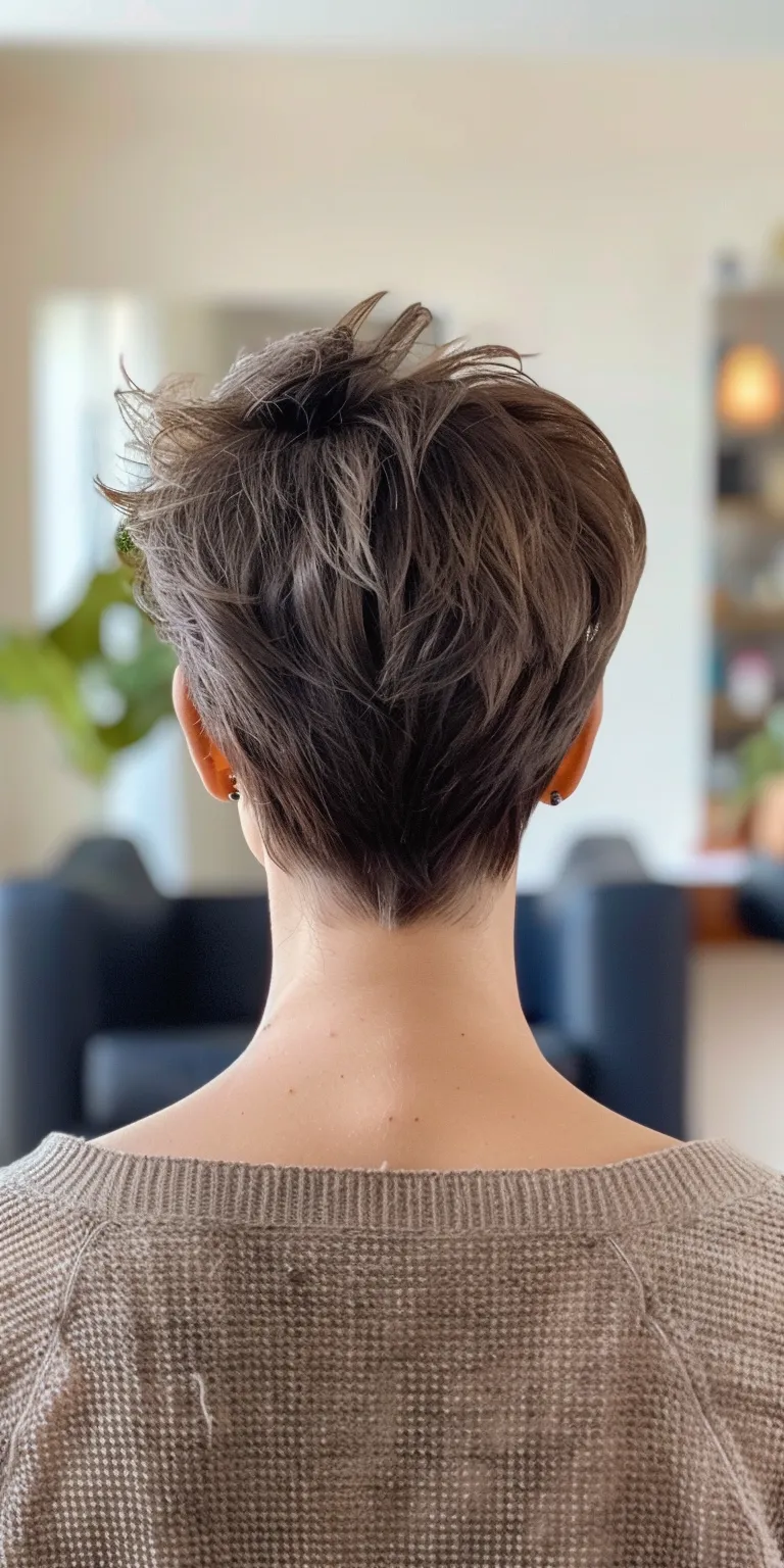 short pixie haircuts Asymmetric cut, Short brush Updo, Pixie Chignon