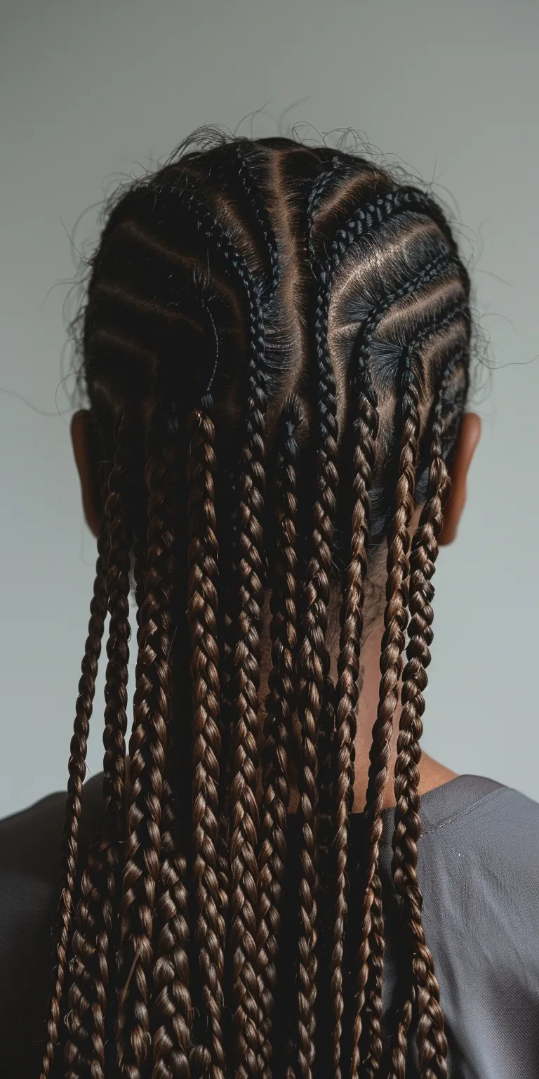 small box braids long Hair twists, Crochet braids, Waterfall Cornrows, crimping