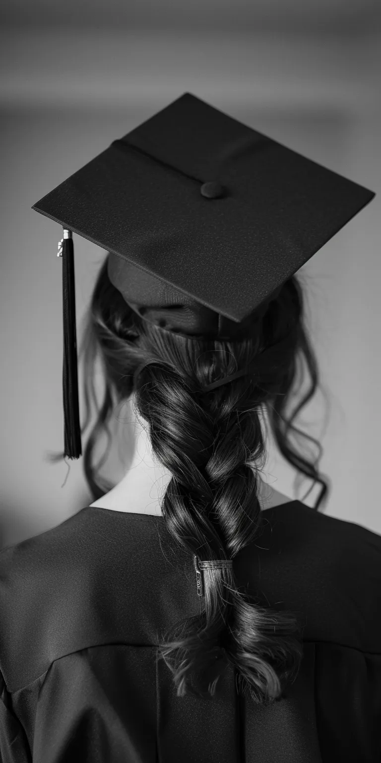 graduation hairstyles Layered hair, Updo, Chignon, Braid, Digital perm