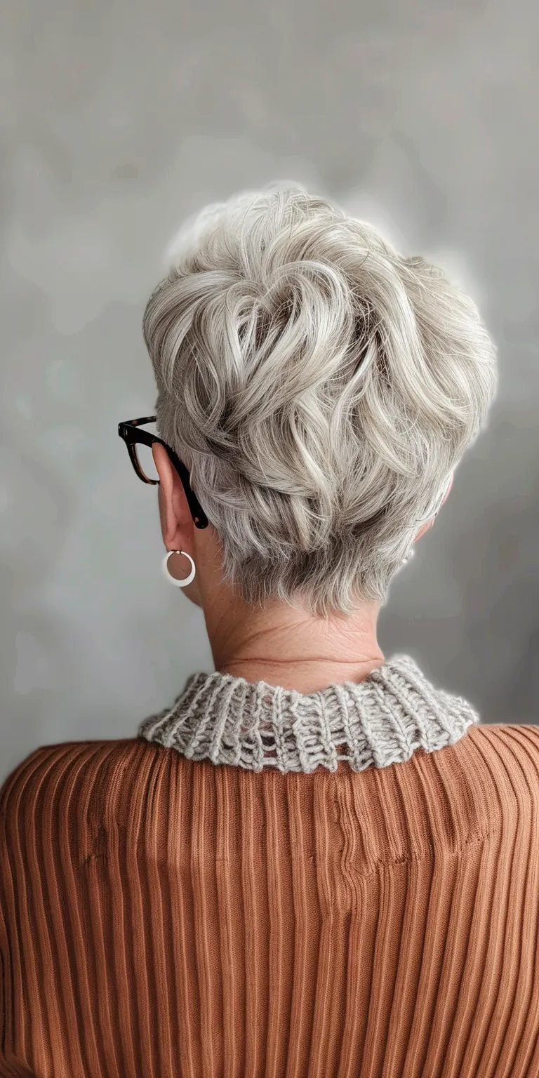 short hairstyles for women over 70 Updo, Asymmetric cut, Digital perm, Short brush Layered hair