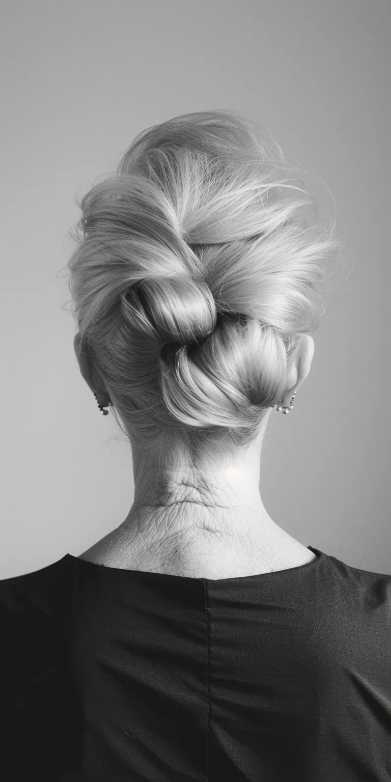 hair styles for over 60s Chignon, Updo, Ballerina bun, French twist, Asymmetric cut