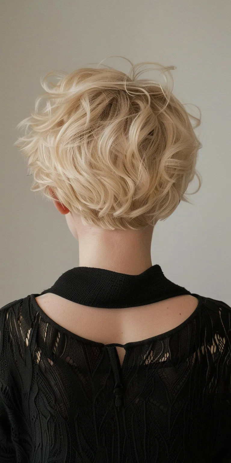 short blonde hairstyles Asymmetric cut, Pixie Updo, Chignon, Layered hair