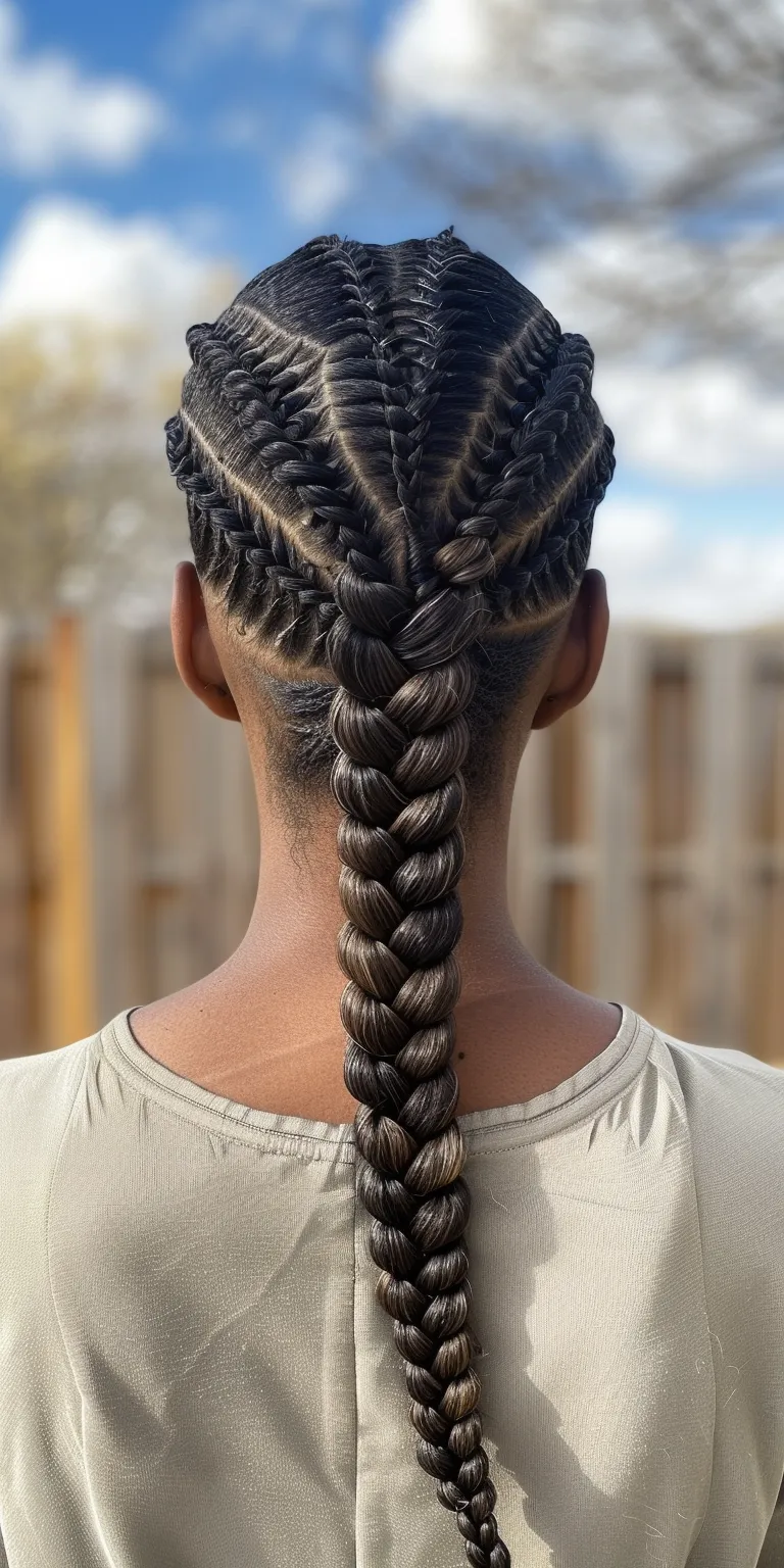 cornrow ponytail Waterfall braids, French twist, Hair twists, Cornrows, braid