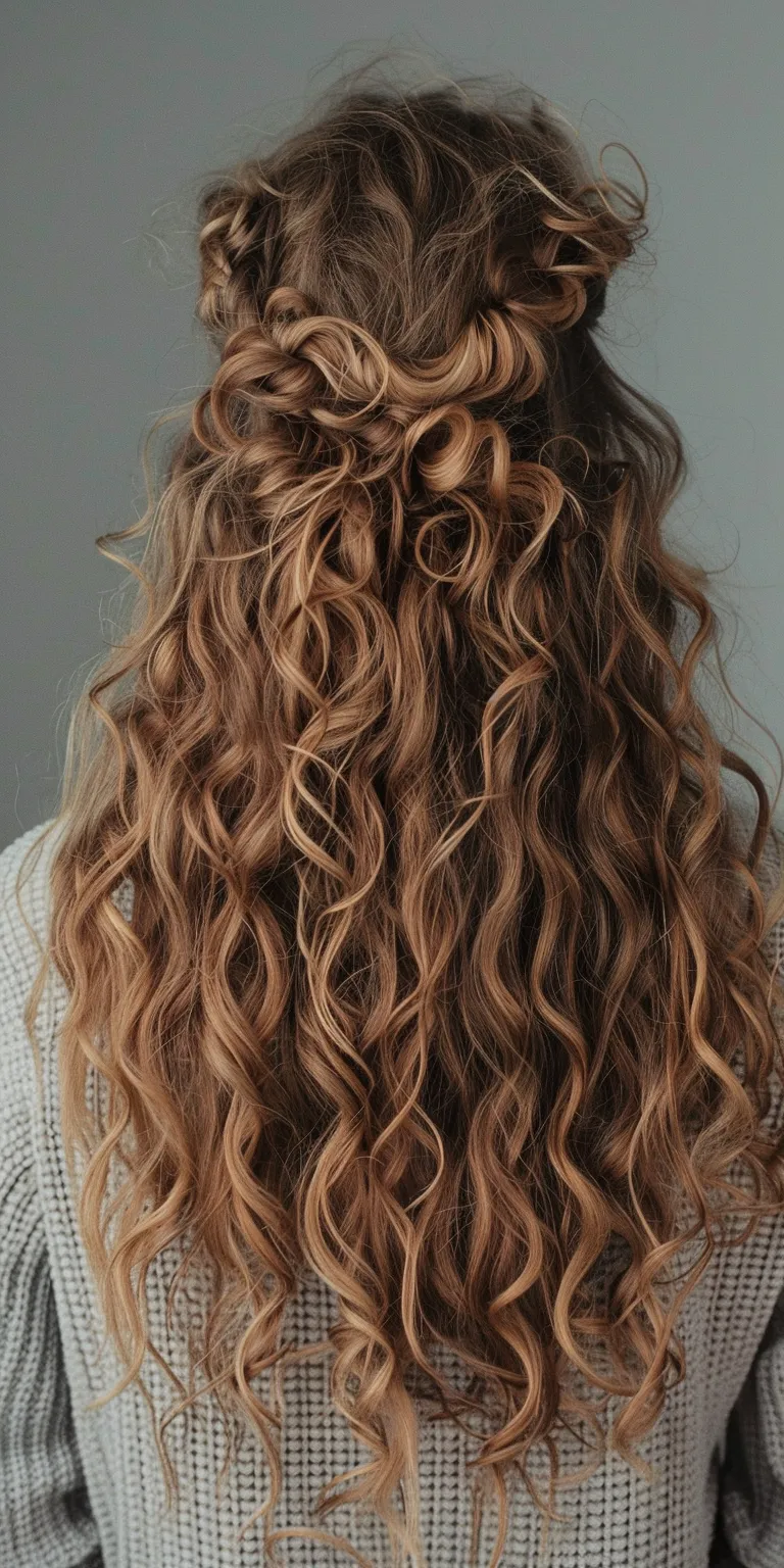 curly hairstyles for long hair Layered hair, Ringlets, Waterfall braids, Curly Mermaid