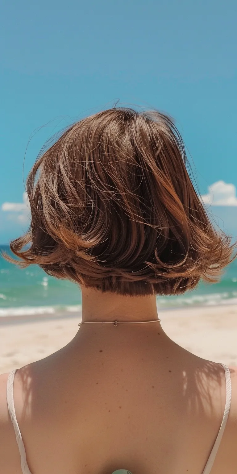 beach hairstyles Butterfly haircut, Digital perm, Chignon, Updo, Bob cut