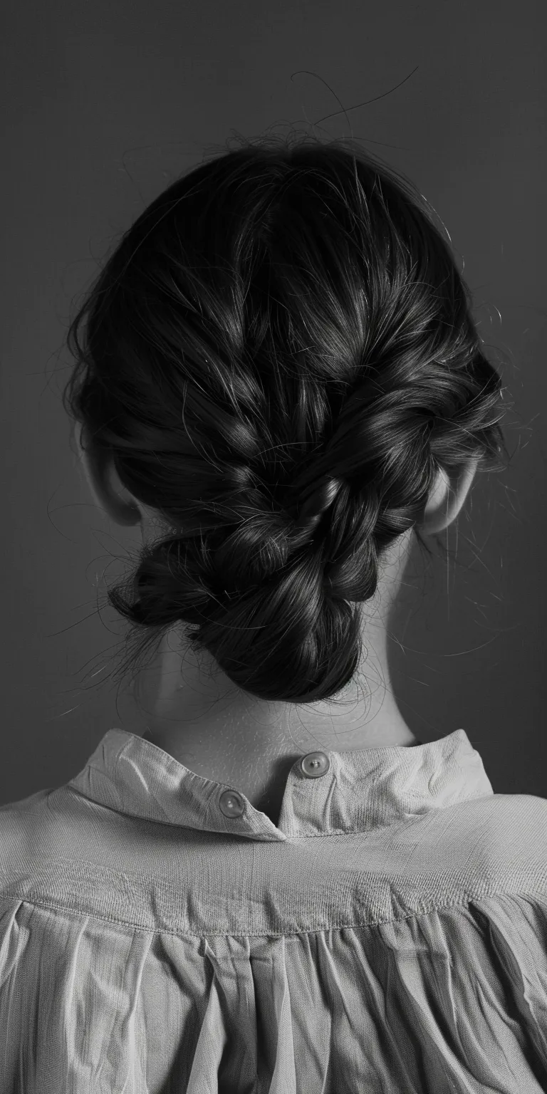 pomade hair Chignon, Milkmaid braid, Updo, French Waterfall braids