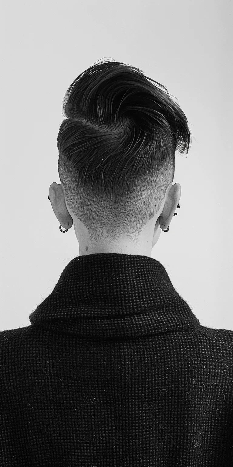 undercut hair styles Pompadour, Mohawk, Asymmetric cut, Short brush back and sides