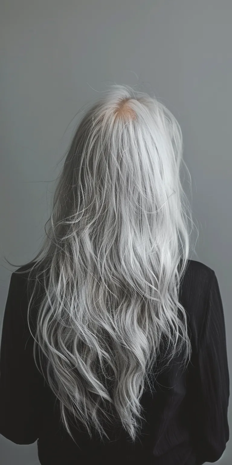 long shag hairstyles Mermaid hair, Layered Feathered Long Asymmetric cut