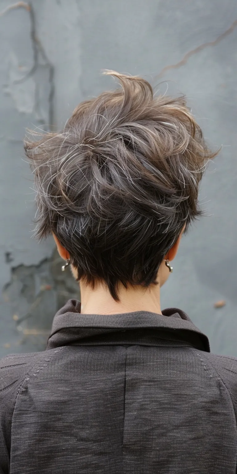 short shag hairstyles Asymmetric cut, Layered hair, Japanese women's hairstyles, Pompadour, Feathered hair