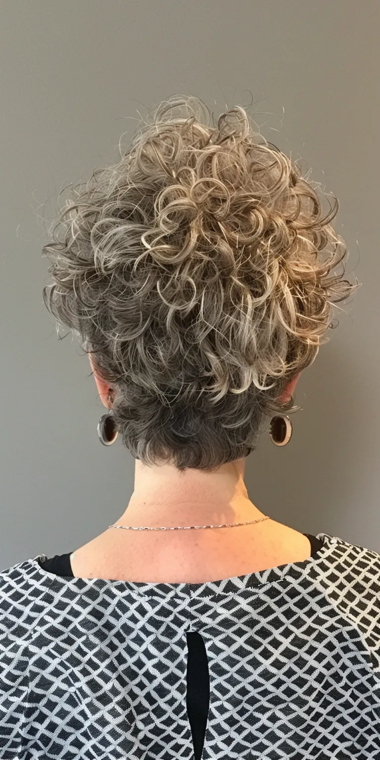 short haircuts for women over 50 Digital perm, Short brush cut, Asymmetric Pompadour, Updo