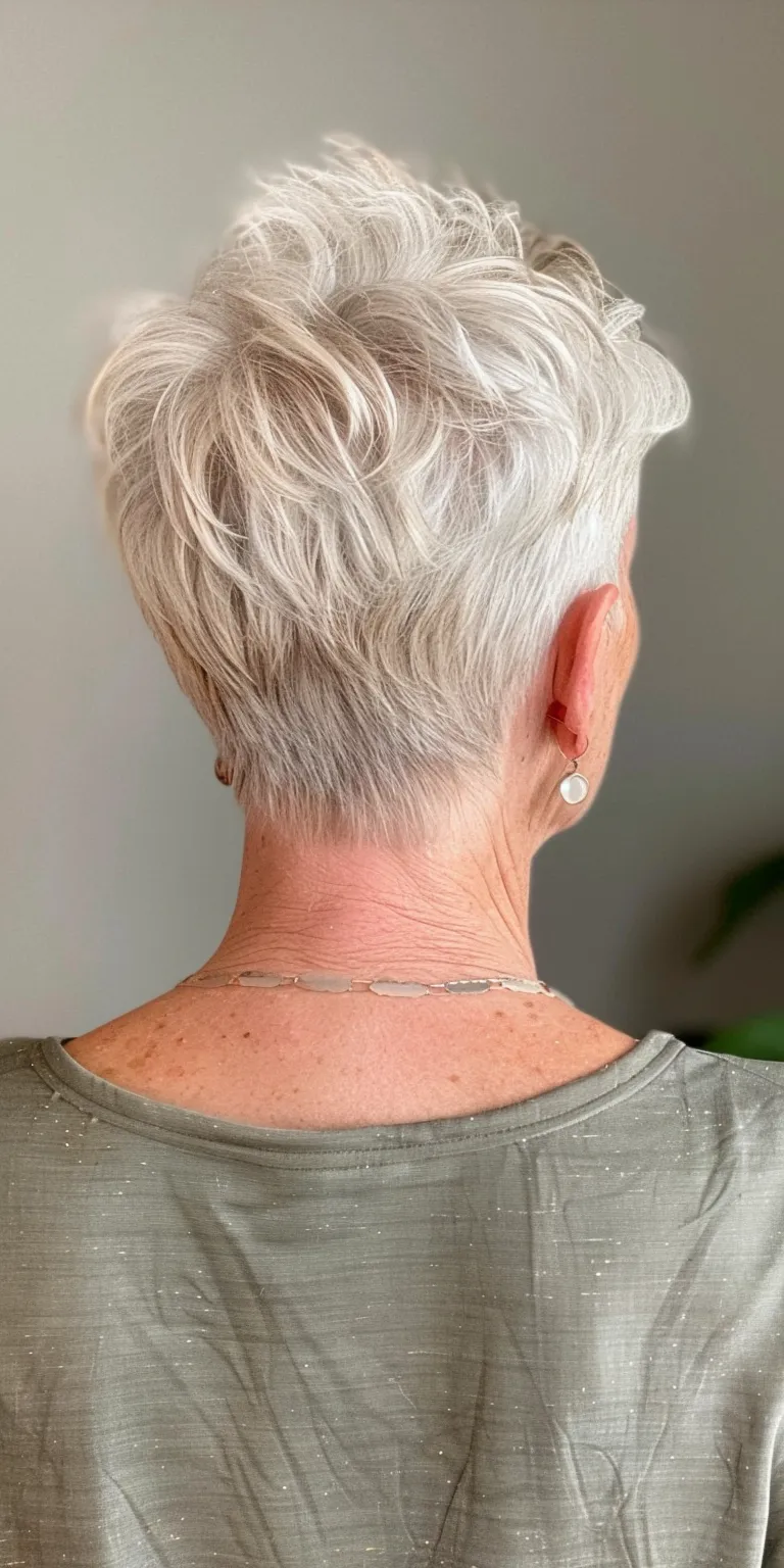 short haircuts for older women Short brush cut, Asymmetric Digital perm, Butterfly haircut, Pixie cut