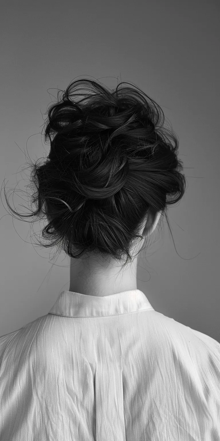 tomboy hairstyle Chignon, Updo, Milkmaid braid, Japanese women's hairstyles, Layered hair