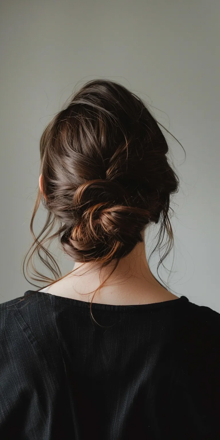 hair styles for thick Chignon, Updo, Milkmaid braid, French twist