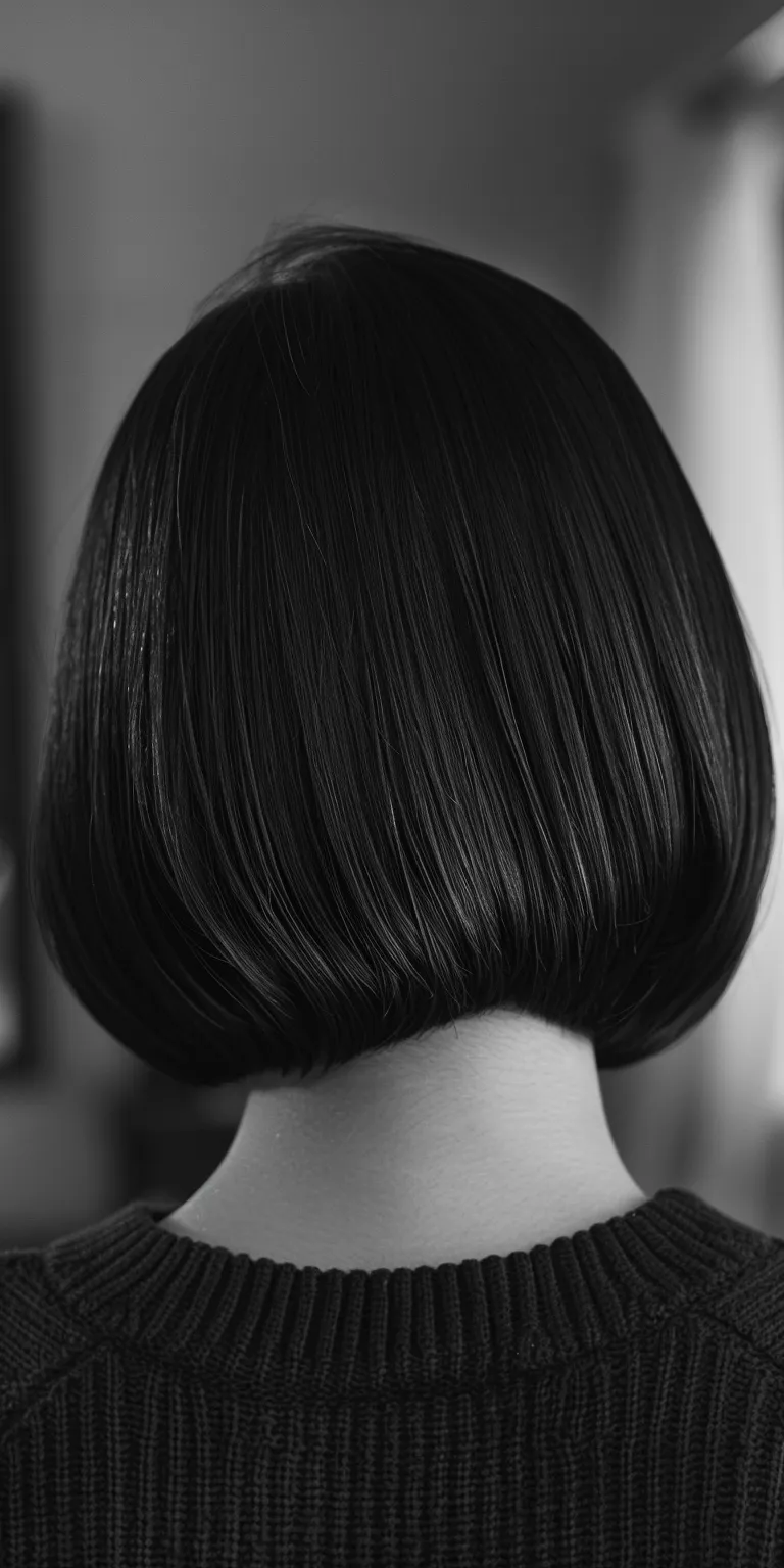 chin length haircuts Asymmetric cut, Bob Finger wave, Stacked bob, Chignon