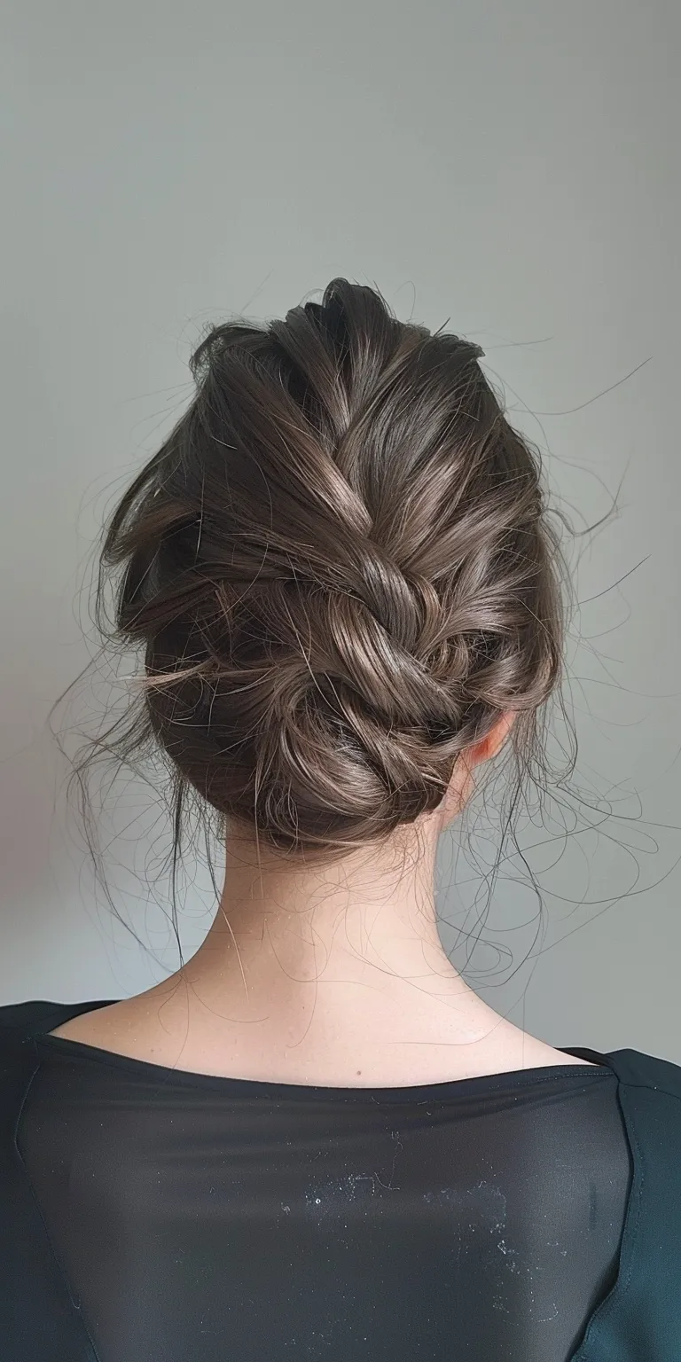 fun hairstyles Chignon, Updo, French twist, braid, Milkmaid braid