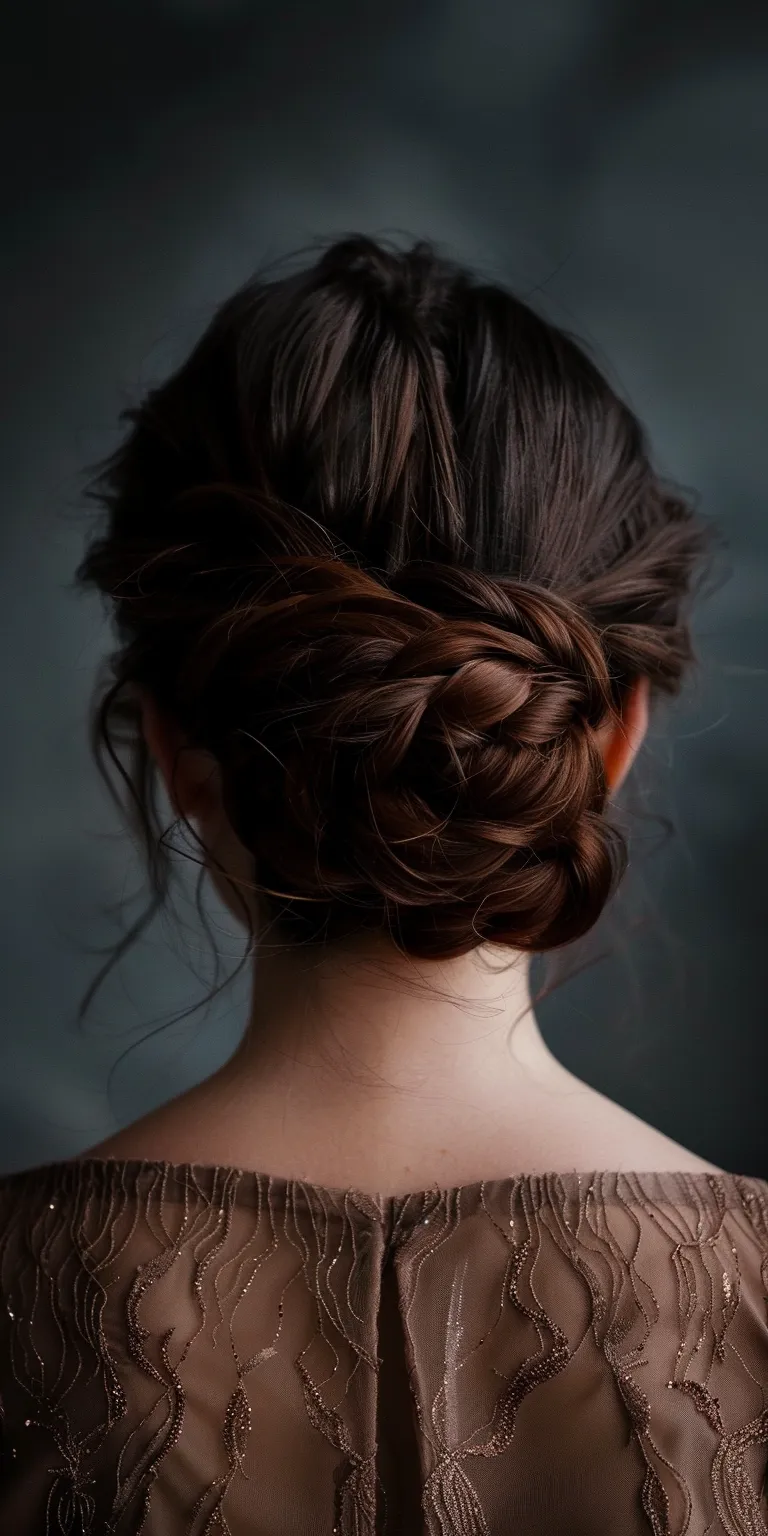 types of hair styles Chignon, Updo, Milkmaid braid, French twist