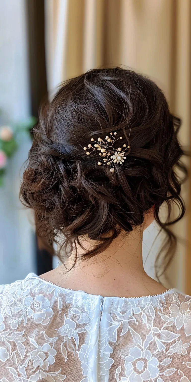 wedding hairstyles for short hair Updo, Milkmaid braid, Chignon, Waterfall braids, French twist