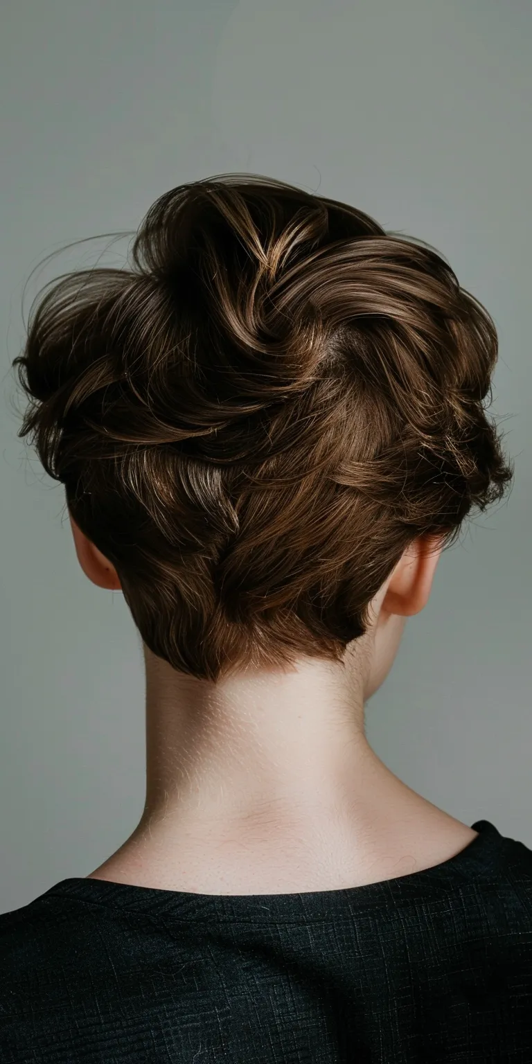 hairstyles for short hair Chignon, Updo, French twist, Milkmaid braid, Asymmetric cut