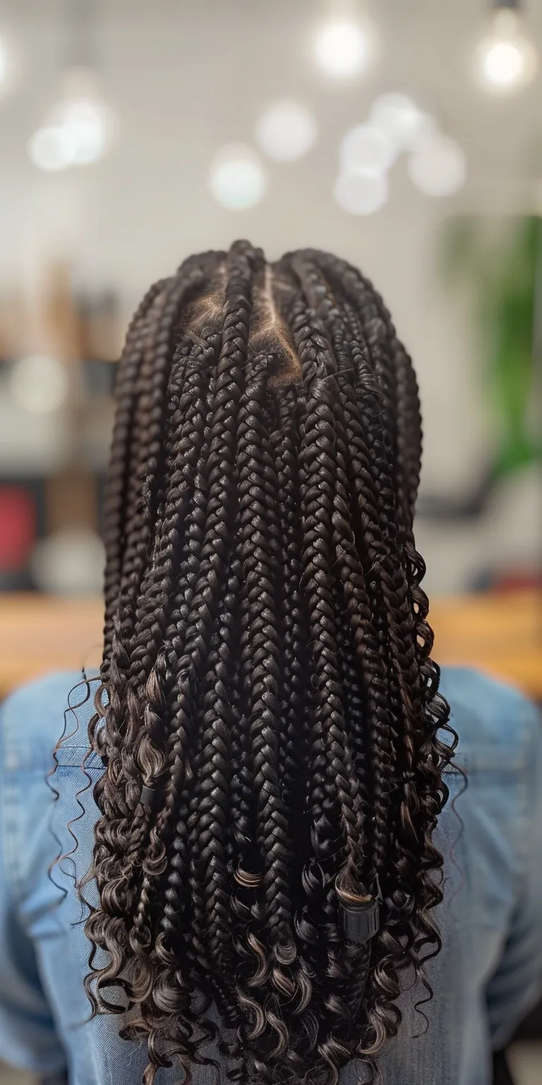 small box braids long Crochet braids, Hair twists, Waterfall Boho Stacked bob