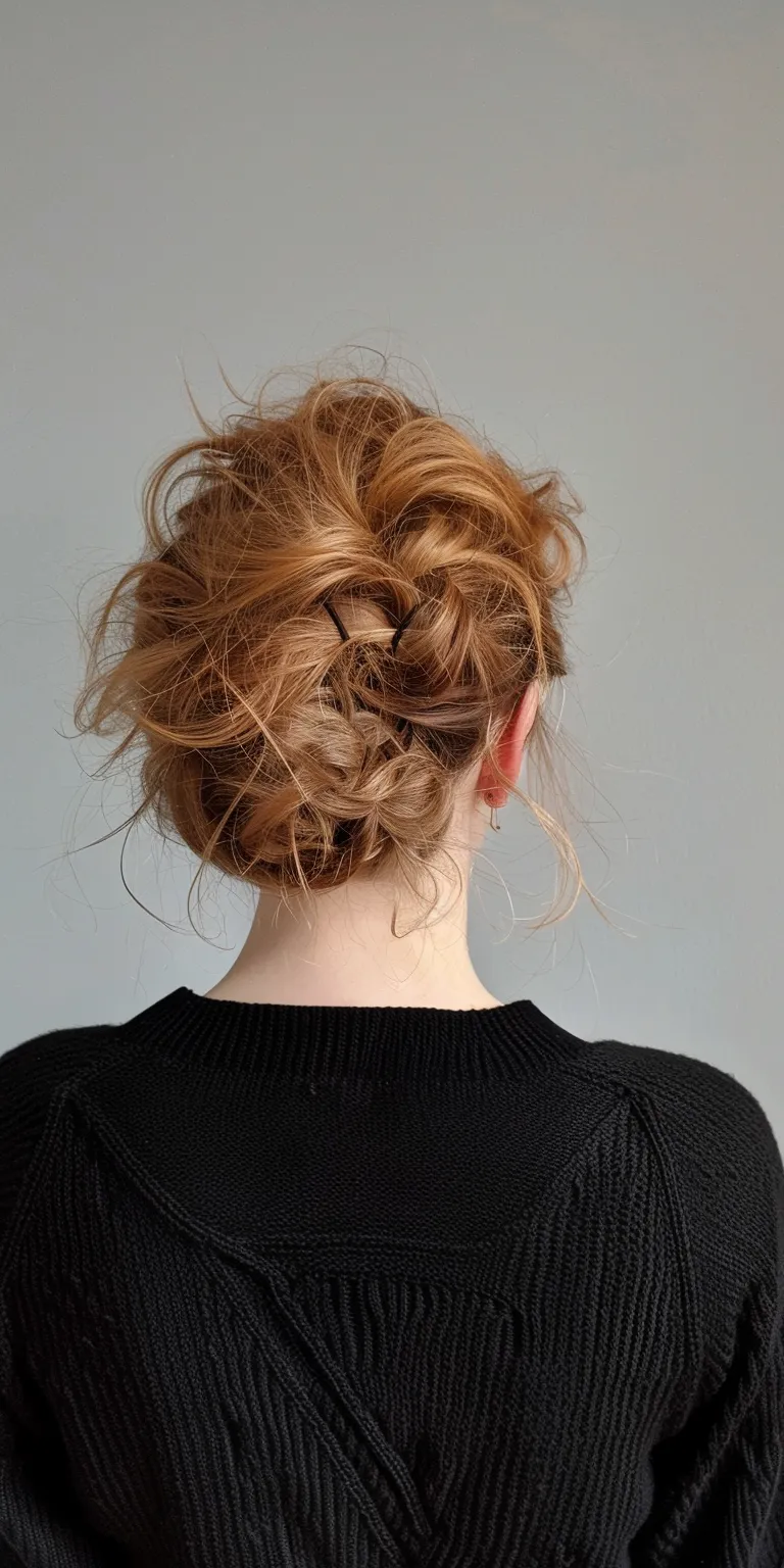 hair clip styles Updo, Chignon, Ballerina bun, Milkmaid braid, French twist